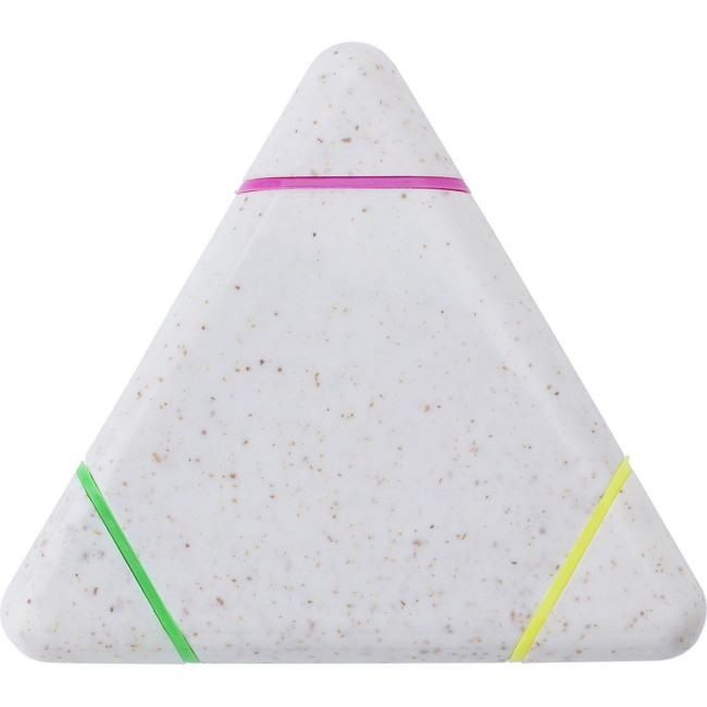 Custom Printed Wheat Straw & PP Triangular Highlighter - Image 2