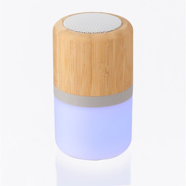 Custom Printed Plastic and bamboo wireless speaker - Image 2