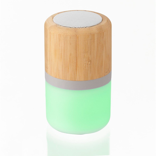 Custom Printed Plastic and bamboo wireless speaker - Image 3