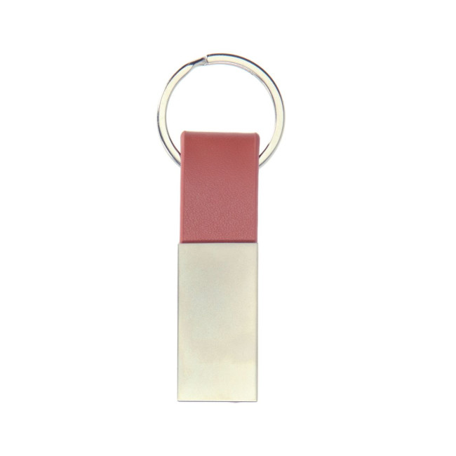 Custom Printed Rectangular Leather Key Fob - Image 1