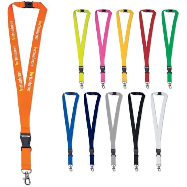 Custom Printed Polyester lanyard 20mm with buckle and hook - Image 2