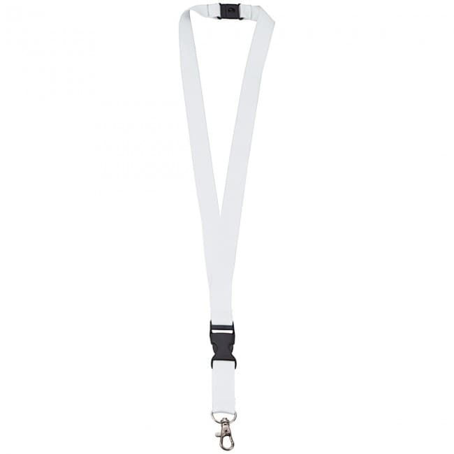 Custom Printed Polyester lanyard 20mm with buckle and hook - Image 1