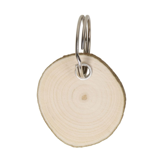 Custom Printed Round Wooden keyring