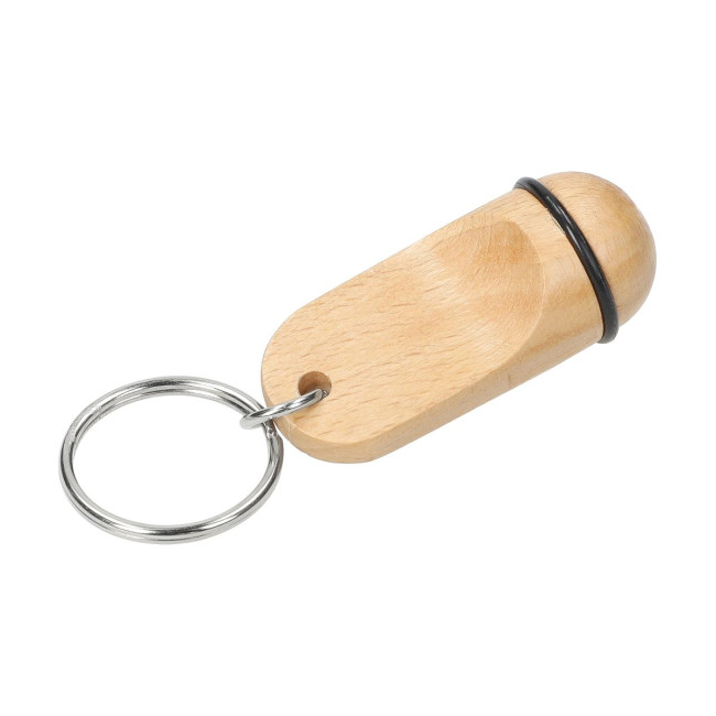 Custom Printed Small Beech Key Fob