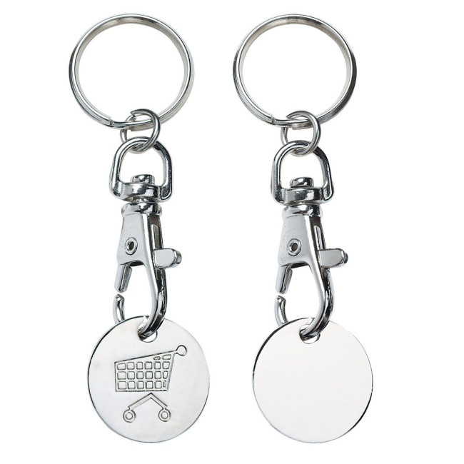 Custom Printed Metal Trolley Coin Keyring