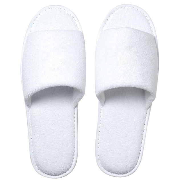 Custom Printed White Soft Slippers - Image 2