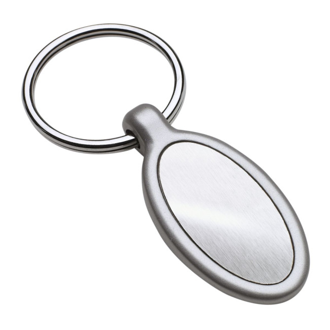 Custom Printed Ellipse Metal Keyring - Image 1