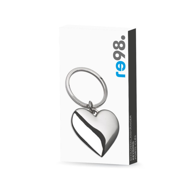 Custom Printed Heart Metal Keyring - Image 2