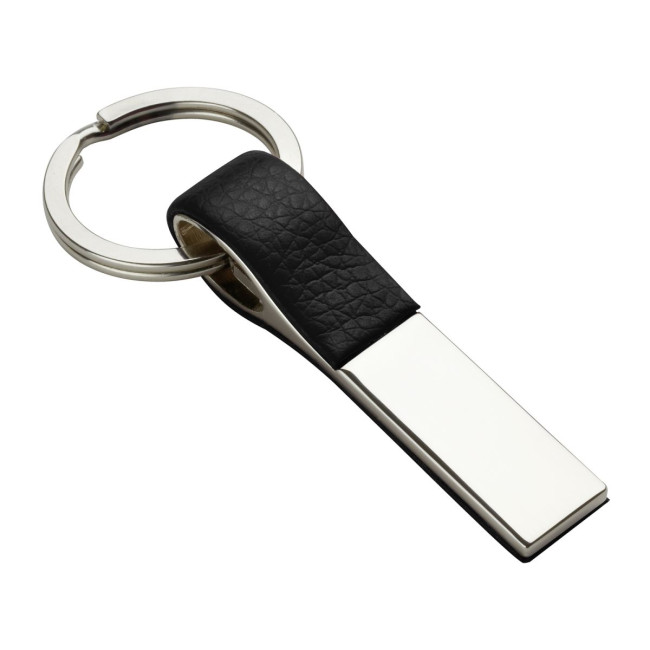 Custom Printed PU Leather Metal Keyring - Image 1