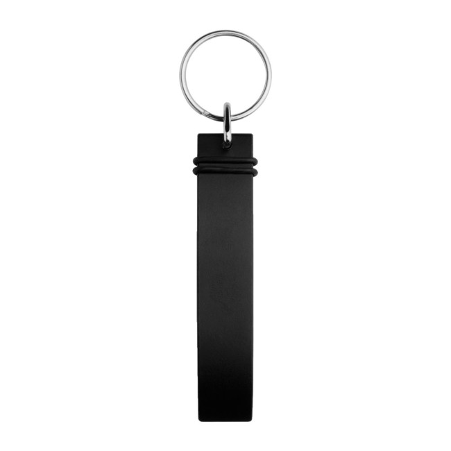 Custom Printed Black Aluminium Bottle Opener Keyring - Image 3