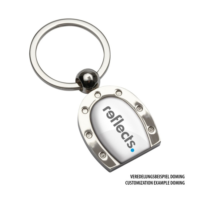 Custom Printed Horse Shoe Metal Keyring - Image 2