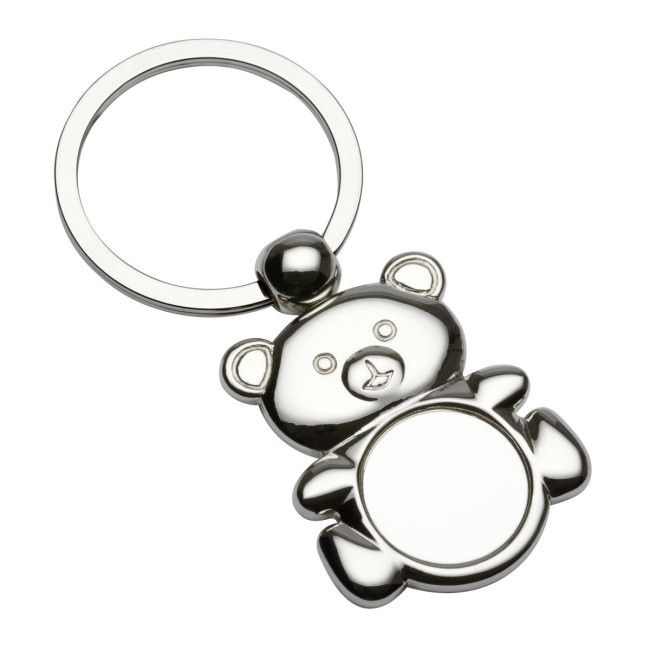 Custom Printed Teddy Bear Metal Keyring - Image 1