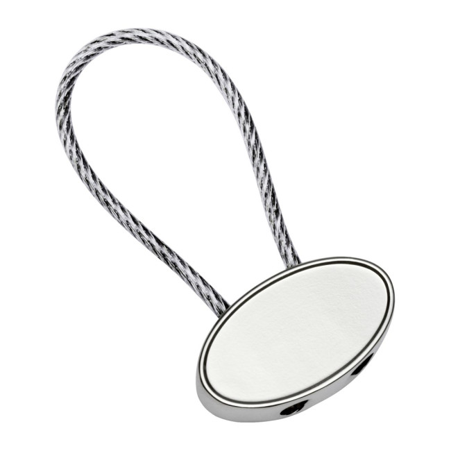 Custom Printed Oval Cable Metal Keyring - Image 1