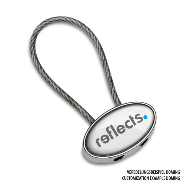 Custom Printed Oval Cable Metal Keyring - Image 4