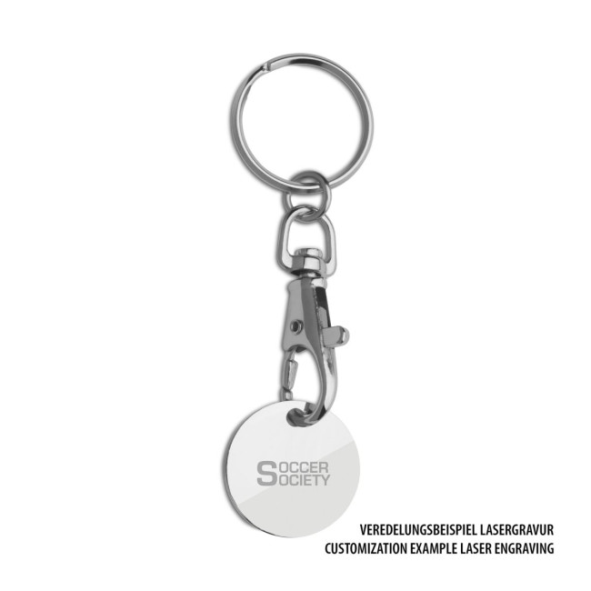 Custom Printed Caddy Chip Metal Keyring - Image 2