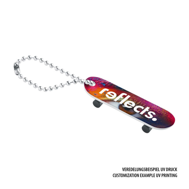 Custom Printed Skateboard Metal Keyring - Image 3