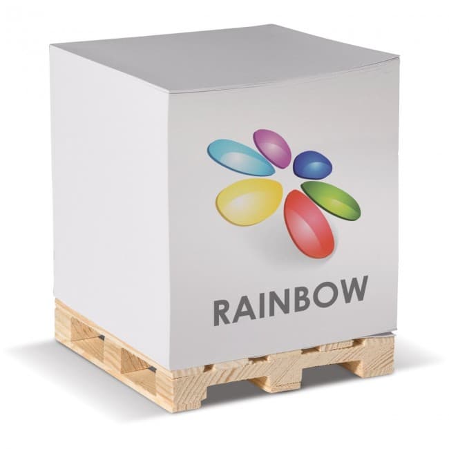 Custom Printed Cube pad white + wooden pallet - Image 2