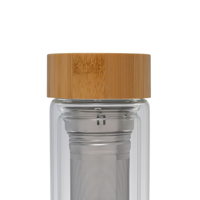 Custom Printed Sledge Glass bottle with tea strainer - Image 5