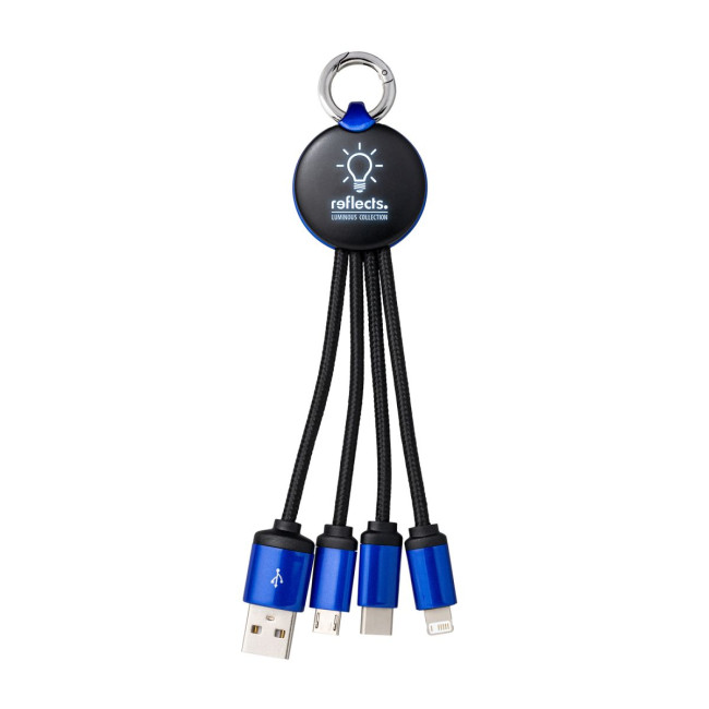 Custom Printed 3-in-1 Charging Cable With Light - Image 1