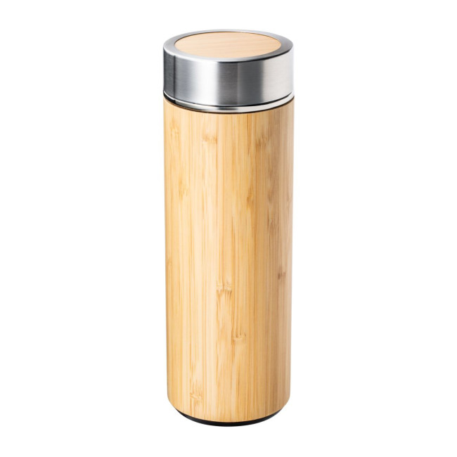 Custom Printed Bamboo Insulated Flask - Image 1