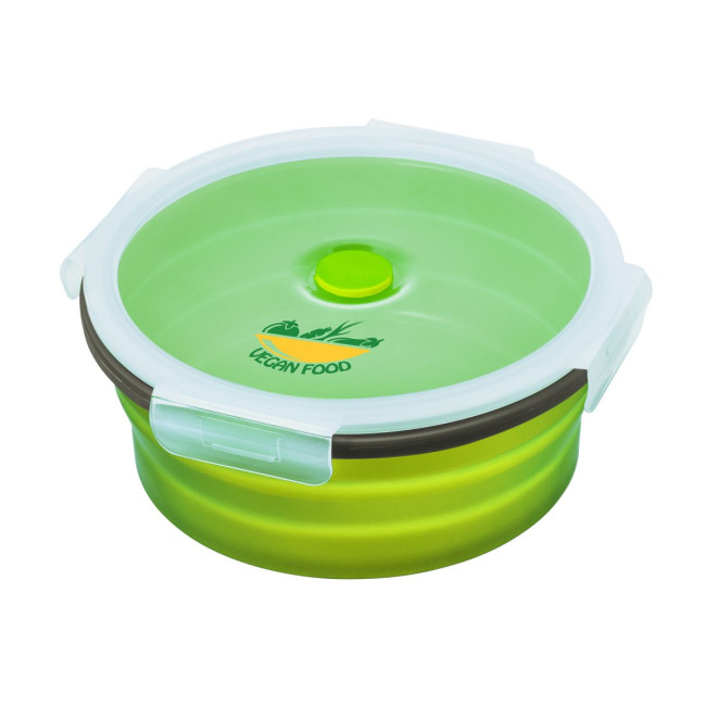 Custom Printed Green Silicone Lunch Box - Image 1