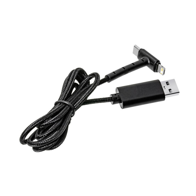 Custom Printed Black 3-in-1 Charging Cable - Image 2