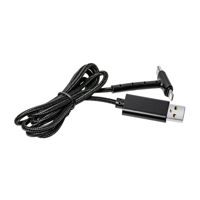 Custom Printed Black 3-in-1 Charging Cable - Image 4