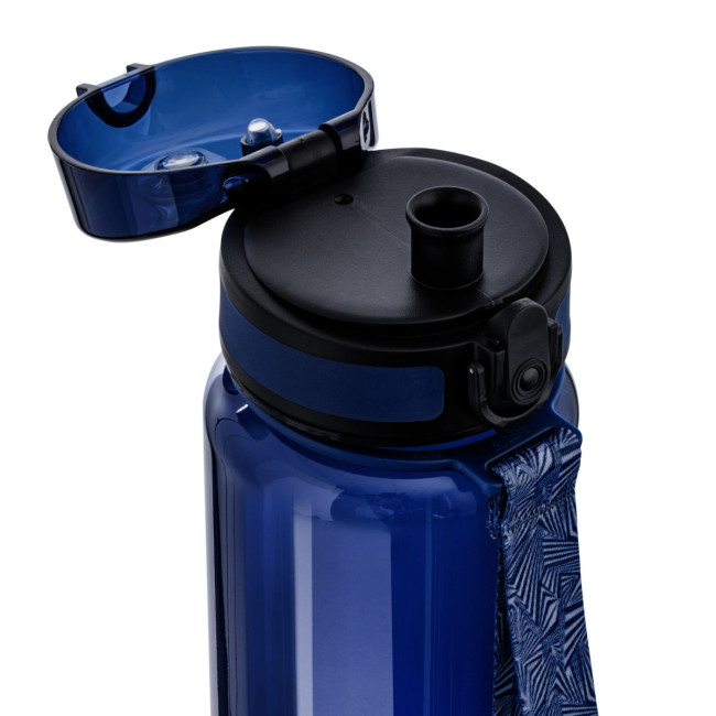 Custom Printed Dark Blue Plastic Sports Bottle - Image 4