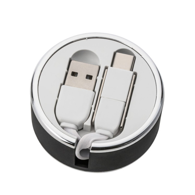 Custom Printed 3-in-1 Retractable Charging Cable - Image 1