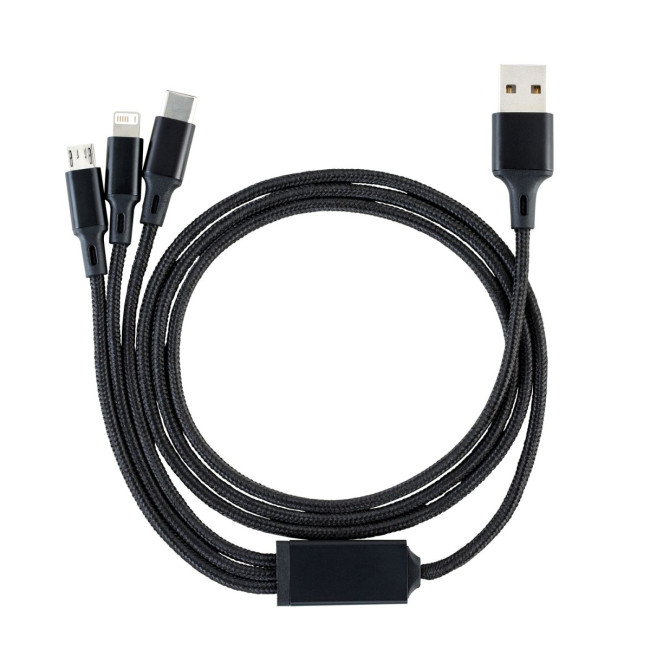 Custom Printed 3-in-1 Charging Cable With Light - Image 1