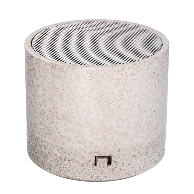 Custom Printed Beige Straw Wireless Speaker