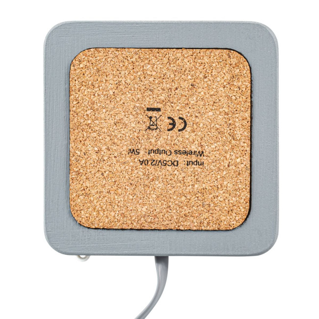 Custom Printed Grey Cork Wireless Charger - Image 2