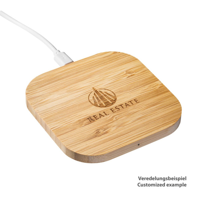 Custom Printed Bamboo Wireless Charger - Image 4