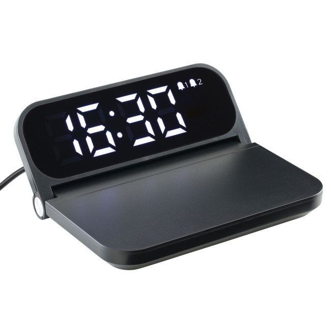 Custom Printed Fast Wireless Charger With Alarm Clock - Image 1