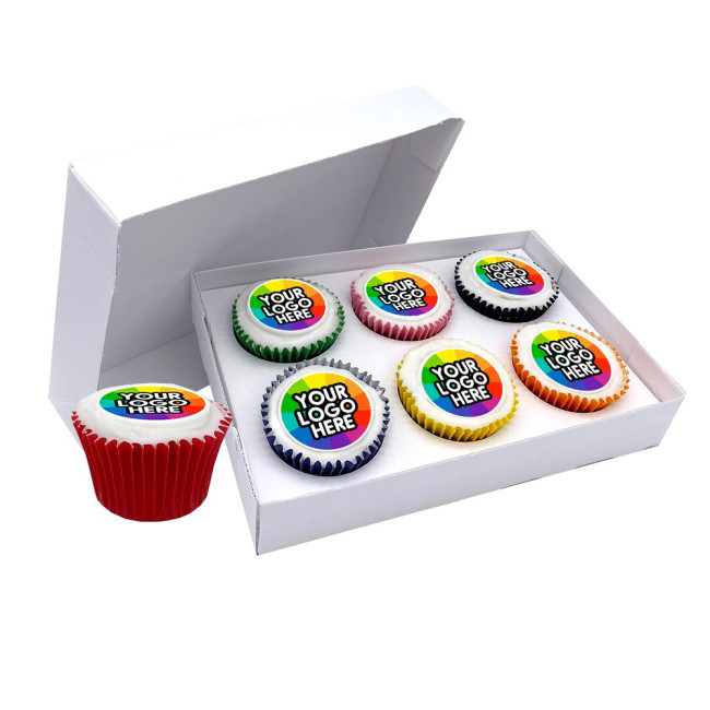 Custom Printed Iced Filled Cupcake Giftbox 6 Pack