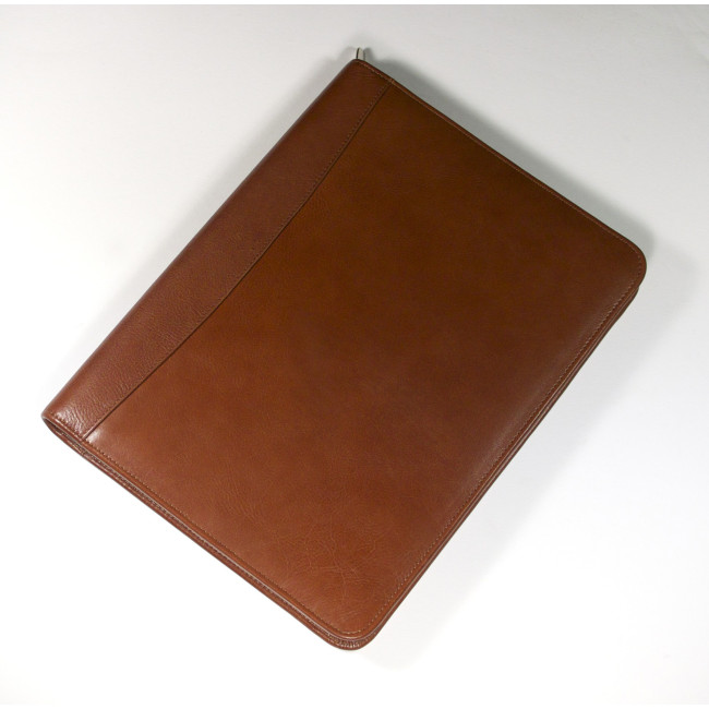 Custom Printed Eco Verde A4 Zipped Folder In Tan - Image 2