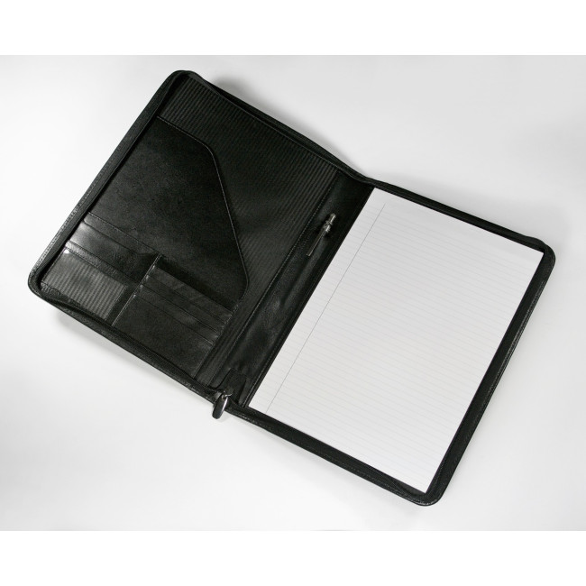 Custom Printed Eco Verde A4 Zipped Folder In Black - Image 1