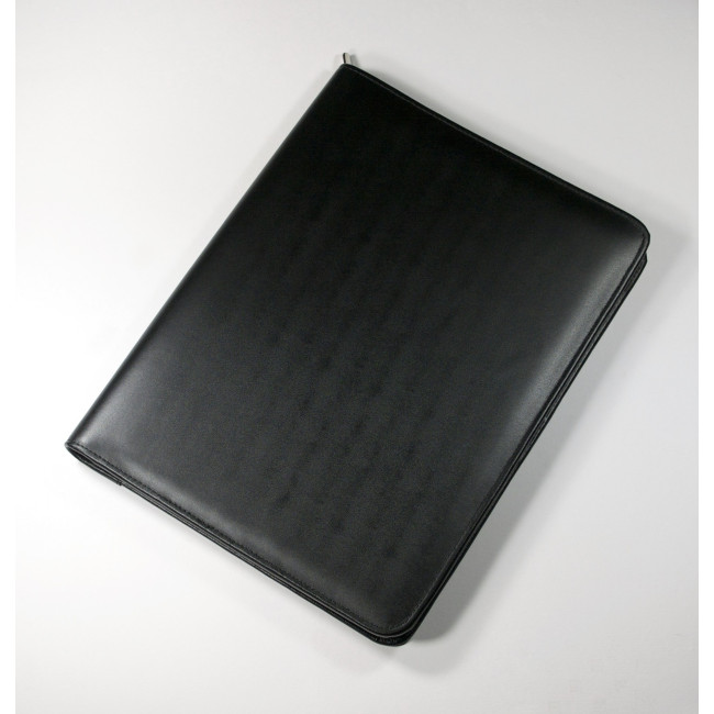 Custom Printed Malvern A4 Zipped Folder In Black - Image 2