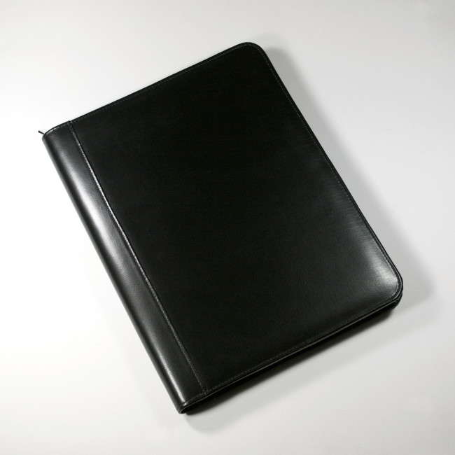 Custom Printed Warwick A4 Zipped Folder In Black - Image 2