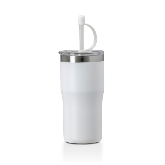 Custom Printed Kivu Recycled Insulated Cup With Straw 500ml - Image 4