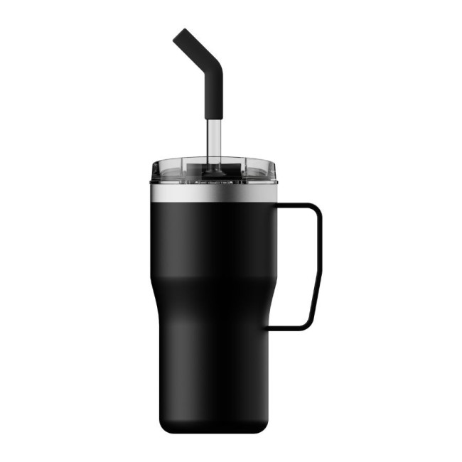 Custom Printed Tahoe Recycled Cup With Handle & Straw 590ml - Image 2