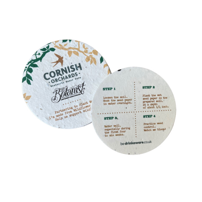 Custom Printed Seed Paper Coaster - Image 1