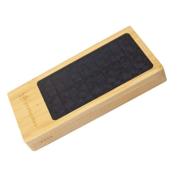 Custom Printed Bamboo Solar Branded Power Bank