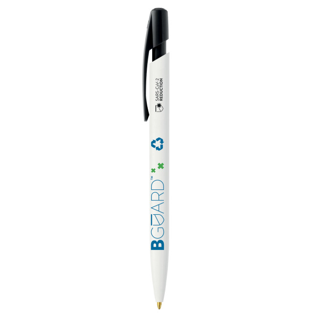 Custom Printed BIC Media Clic BGUARD Antimicrobial Ecolutions Ballpen SARS-CoV-2 logo Screen Printing - Image 2