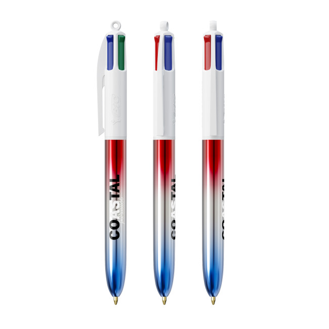 Custom Printed BIC 4 Colours Flags Collection Ballpen Screen Printing