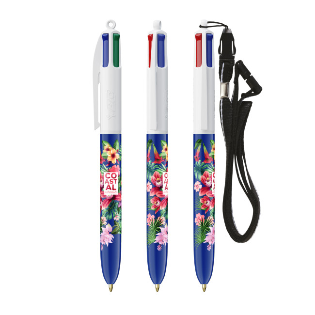 Custom Printed BIC 4 Colours Ballpen + Lanyard Digital - Image 1