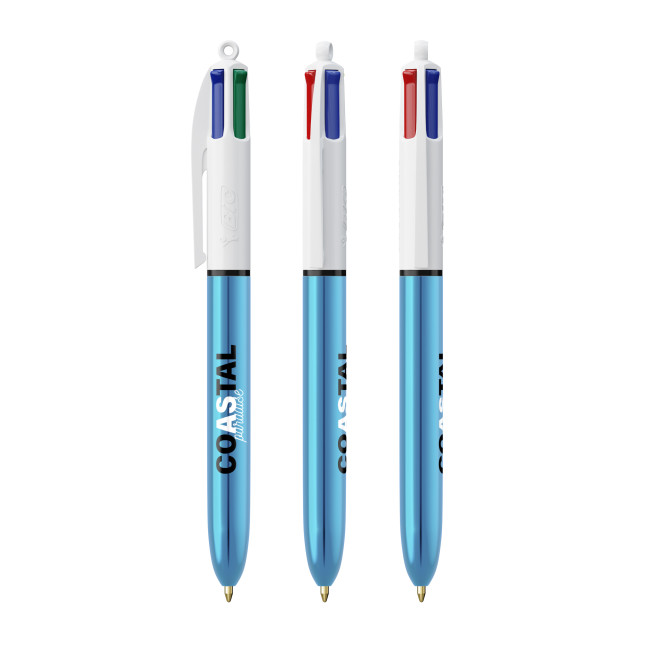 Custom Printed BIC 4 Colours Shine Ballpen Laser Engraving