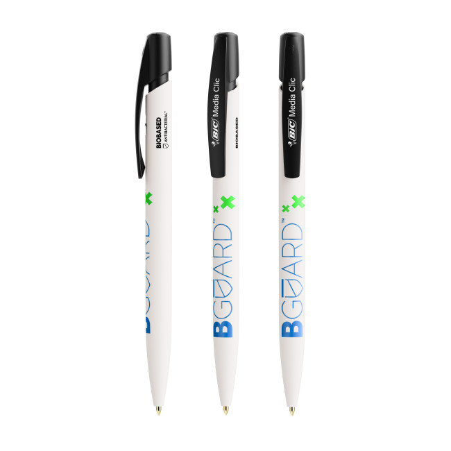 Custom Printed BIC Media Clic BIO Based BGUARD Antibacterial Ballpen Screen Printing - Image 3