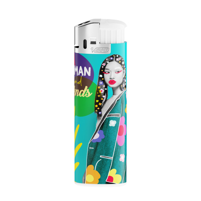 Custom Printed BIC J38 Chrome Hood Lighter Digital