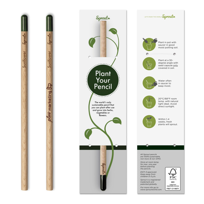 Custom Printed Sprout Pencil Laser Engraving